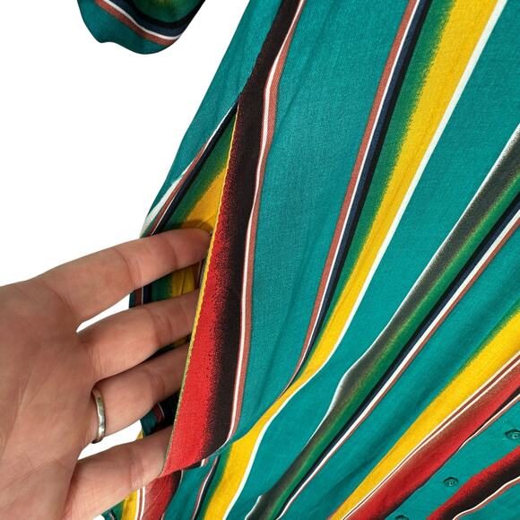 Andree by Unit Maxi Shirt Dress Womens Small Embroidered Southwest Western Rodeo - Picture 9 of 10